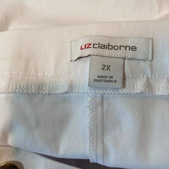 Liz Claiborne Size 2X White Bermuda Short Mid Rise Elastic Waist NEW With Tag - Picture 4 of 6